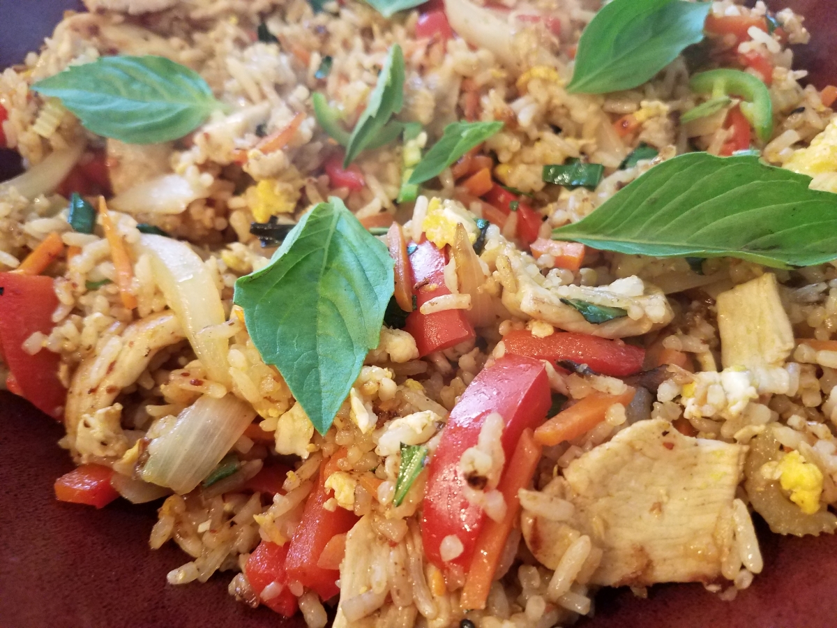 Thai Spicy Basil Chicken Fried Rice Recipe